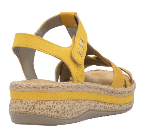 Sandale casual, dama, RIEKER, ANTISTRESS, V0919-68 galben, piele ecologica